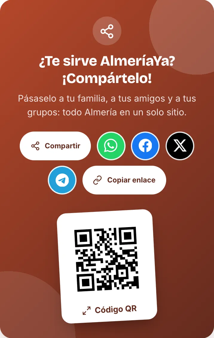 «¿Te sirve AlmeríaYa? ¡Compártelo!», al pie de cada página