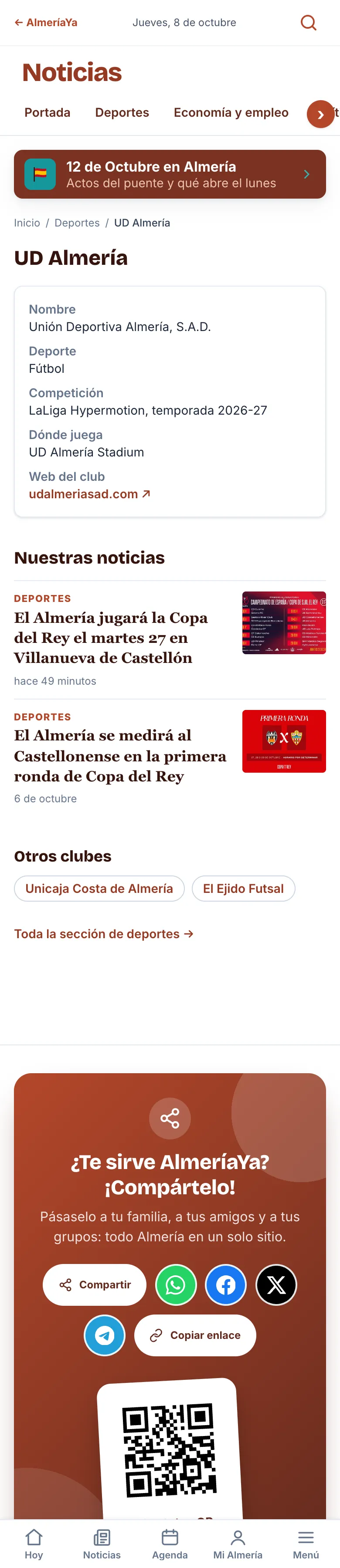 Deportes, club a club