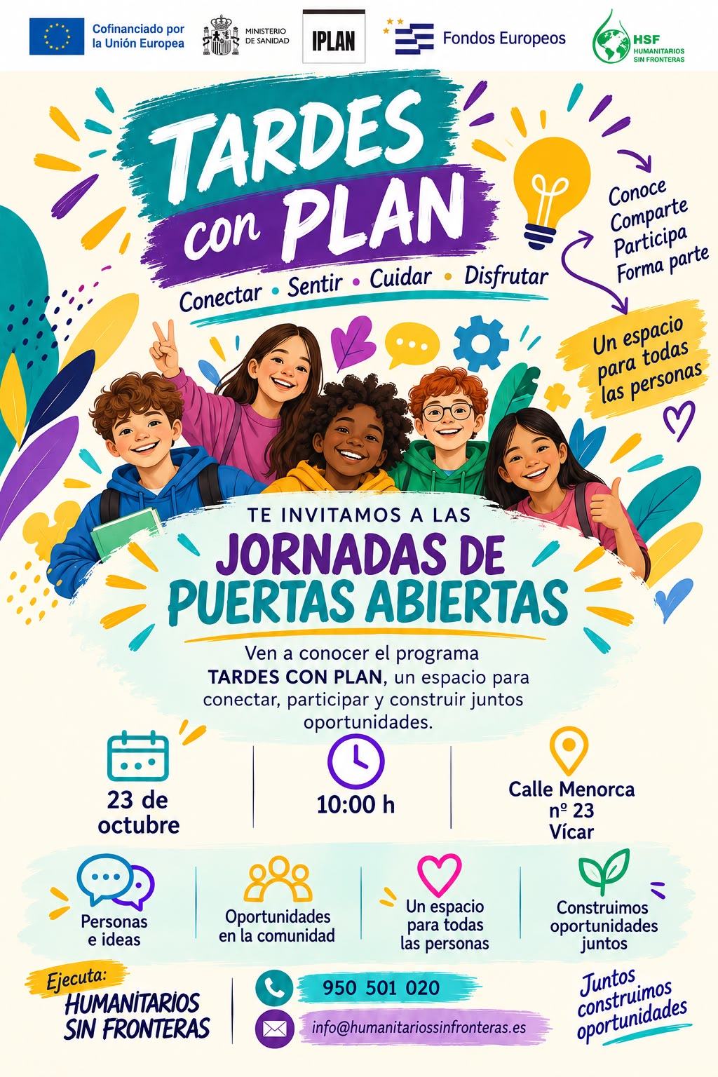 Imagen de la noticia: Humanitarios Sin Fronteras abre sus puertas en Vícar para presentar el programa «Tardes con Plan»