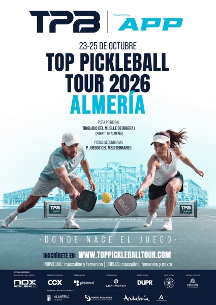 Imagen de la noticia: Almería acoge el Top Pickleball Tour del 23 al 25 de octubre con 5.000 euros en premios