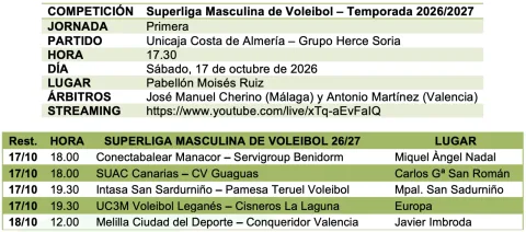 Image for the story: Unicaja Costa de Almería opens the Superliga against Grupo Herce Soria this Saturday