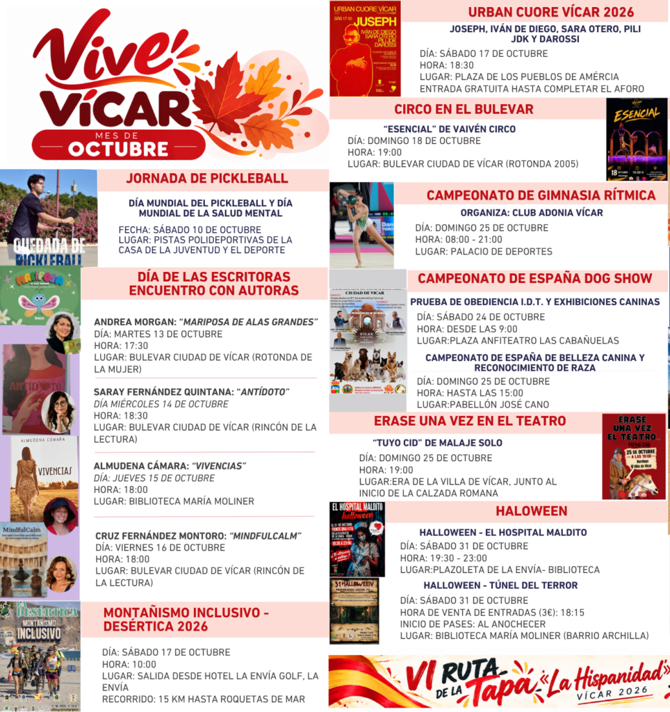 Imagen de la noticia: Vícar llena el otoño de música, teatro, gimnasia y Halloween